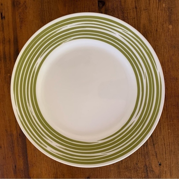 Corelle Other - Corelle Strokes of Color Green Dinner Plate Set of 2 Vintage 10.5 Round